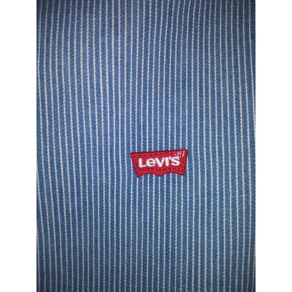 NWT Levi's Boy's Button Down Collared Shirt Blue Stripe L - Picture 5 of 10